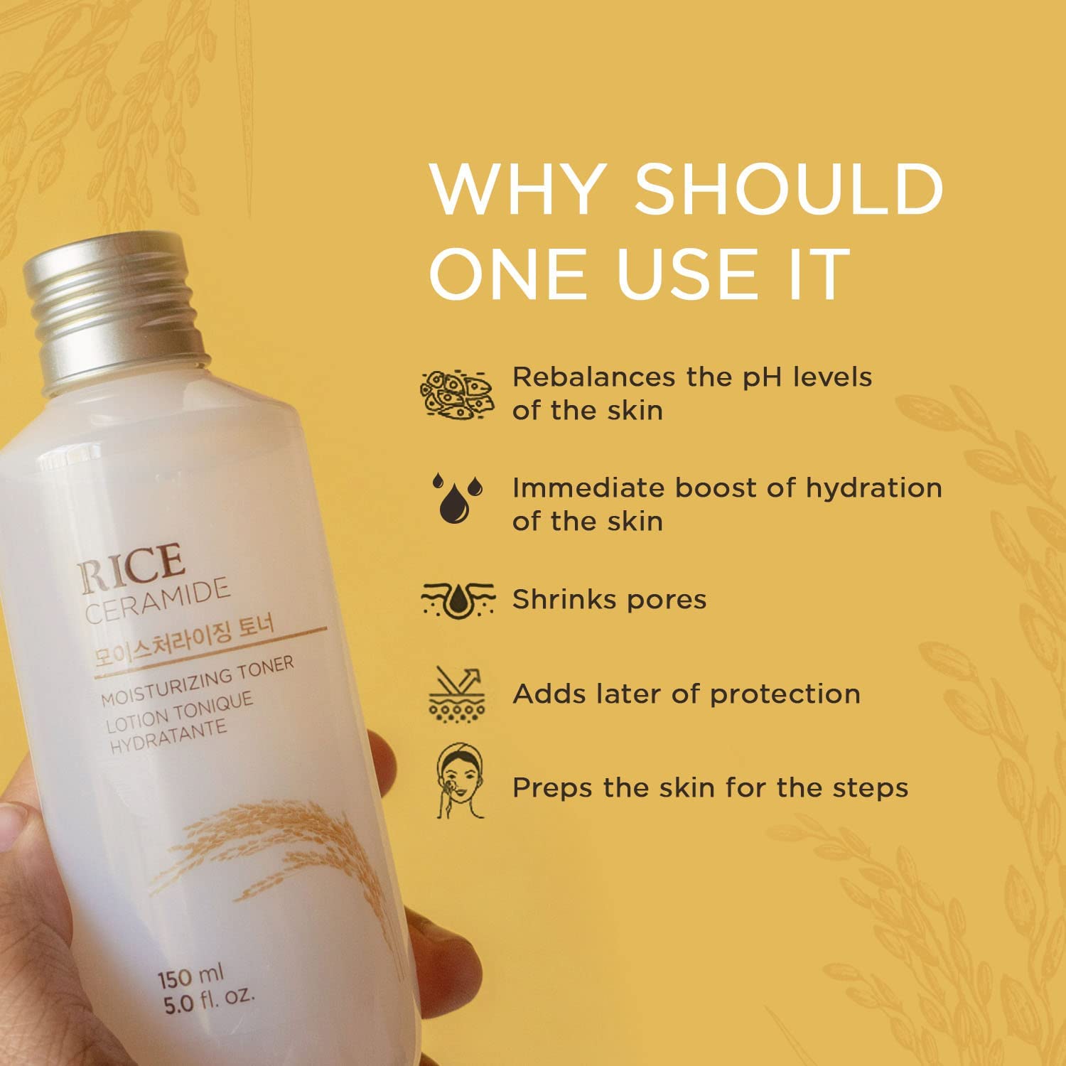 The Face Shop - Rice & Ceramide Moisturizing Toner 150Ml